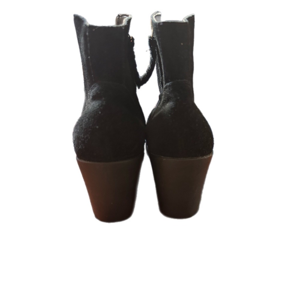 Crocs Black‎ Suede Wedge Ankle Boots Side Zip Booties Womens Size 11 - Picture 4 of 9